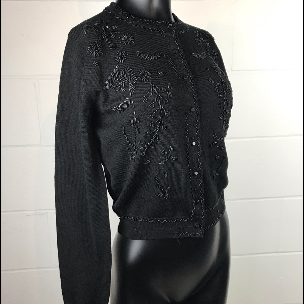 The Limited Black Bead Cardigan Sweater Small - Picture 4 of 8